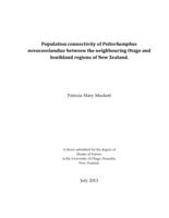 Population connectivity of Peltorhamphus novaezeelandiae between the neighbouring Otago and Southland regions of New Zealand.