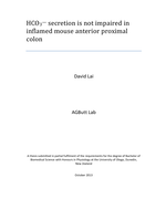 HCO3— secretion is not impaired in inflamed mouse anterior proximal colon