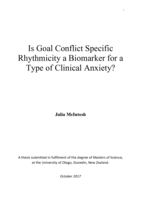 Is Goal Conflict Specific Rhythmicity a Biomarker for a Type of Clinical Anxiety?