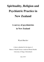 Spirituality, Religion and Psychiatry in New Zealand: A survey of psychiatrists in New Zealand