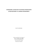Taphonomic alteration to juvenile porcine bone after exposure to a marine environment