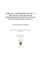 'A healthy and prosperous future' - a histological exploration of childhood stress experiences in early settler communities of Otago