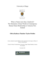 When is Nature more than a Sandwich? The Orientation of inner Worlds of the Human-Nature Relationships of Aotearoa New Zealand