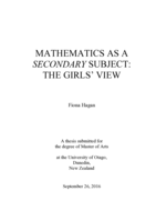 Mathematics as a secondary subject: the girls' view