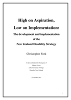 High on Aspiration, Low on Implementation: The development and implementation of the New Zealand Disability Strategy