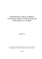 Hydrochemical Analysis of Shallow Groundwater Origin in South Dunedin and Harbourside, New Zealand