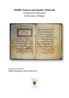 Middle Eastern and Islamic Materials in Special Collections, University of Otago