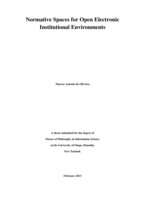 Normative Spaces for Open Electronic Institutional Environments
