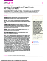 Association of neurocognitive and physical function with gait speed in midlife