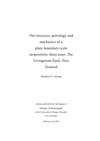 The structure, petrology and mechanics of a plate-boundary-scale serpentinite shear zone: The Livingstone fault, New Zealand