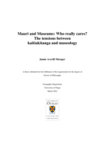 Mauri and Museums: Who really cares? The tensions between kaitiakitanga and museology