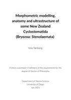 Morphometric modelling, anatomy and ultrastructure of some New Zealand cyclostomatida (Bryozoa: Stenolaemata)