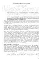 Sustainability and management control