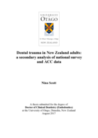 Dental trauma in New Zealand adults: a secondary analysis of national survey and ACC data