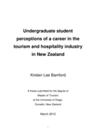 Undergraduate student perceptions of a career in the tourism and hospitality industry in New Zealand