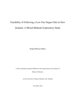 Feasibility of Following a Low Free Sugars Diet in New Zealand: A Mixed-Methods Exploratory Study