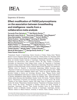 Effect modification of FADS2 polymorphisms on the association between breastfeeding and intelligence: results from a collaborative meta-analysis