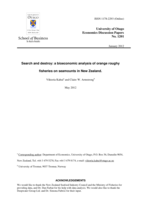 Search and destroy: a bioeconomic analysis of orange roughy fisheries on seamounts in New Zealand