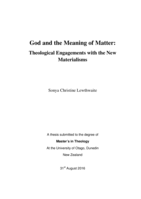 God and the Meaning of Matter: Theological Engagements with the New Materialisms