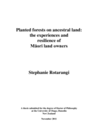 Planted forests on ancestral land: the experiences and resilience of Māori land owners