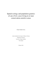 Spatial ecology and population genetics of cats (Felis catus) living in or near conservation-sensitive areas