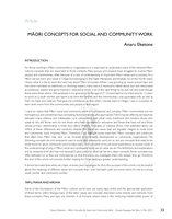 Maori concepts for social and community work