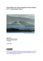 Otago Biodiversity Data Management Project Part 1: Questionnaire Report