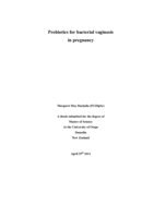 Probiotics for bacterial vaginosis in pregnancy