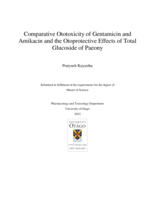 Comparative Ototoxicity of Gentamicin and Amikacin and the Otoprotective Effects of Total Glucoside of Paenoy