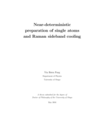 Near-deterministic preparation of single atoms and Raman sideband cooling