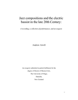 Jazz compositions and the electric bassist in the late 20th century: A recording, a collection of performances and an exegesis