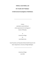 Children, Social Media, and the Trouble with “Bullying”: A Child-Centred Investigation of Definitions