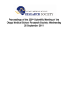 Proceedings of the 209th Otago Medical School Research Society Meeting -  PhD Student Speaker Awards; 28 Sep 2011