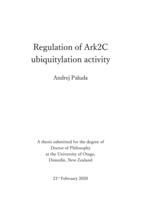 Regulation of Ark2C ubiquitylation activity