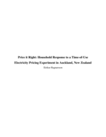 Price it Right: Household Response to a Time-of-Use Electricity Pricing Experiment in Auckland, New Zealand