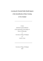Assessing the potential public health impacts of the intensification of dairy farming in New Zealand
