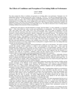 The effects of confidence and perception of test-taking skills on performance