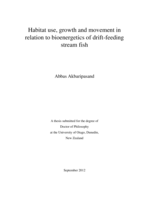Habitat use, growth and movement in relation to bioenergetics of drift-feeding stream fish