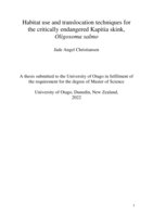 Habitat use and translocation techniques for the critically endangered Kapitia skink, Oligosoma salmo