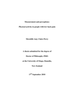 Measurement and perceptions: Physical activity in people with low back pain