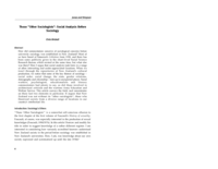 Those "Other Sociologists": Social Analysis Before Sociology