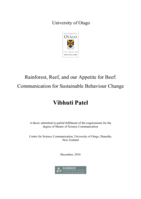 Rainforest, Reef, and our Appetite for Beef: Communication for Sustainable Behaviour Change