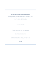 The Organizational Sustainability of Pacific Mental Health Services in New Zealand: What Influences Success?