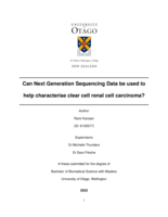 Can Next Generation Sequencing Data be used to help characterise clear cell renal cell carcinoma?