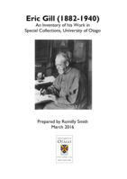 Eric Gill (1882-1940): An Inventory of his Work in Special Collections, University of Otago