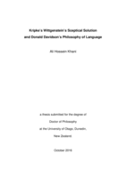 Kripke’s Wittgenstein’s Sceptical Solution and Donald Davidson’s Philosophy of Language