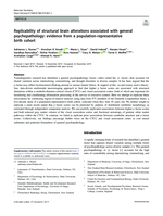 Replicability of structural brain alterations associated with trans diagnostic risk for mental illness: Evidence from a population-representative birth cohort.