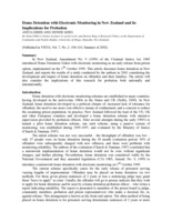 Home Detention with Electronic Monitoring in New Zealand and its Implications for Probation