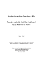 Anglicanism and the Ephesians 4 Gifts: Towards a Leadership Model that Disciples and Equips the Church for Mission