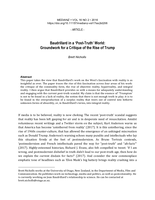 Baudrillard in a ‘Post-Truth’World: Groundwork for a Critique of the Rise of Trump